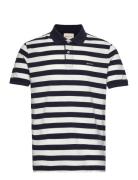 Stripe Ss Pique Polo Tops Polos Short-sleeved Blue GANT