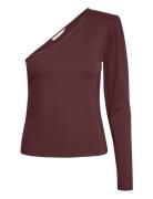 Normagz Shoulder Tops T-shirts & Tops Long-sleeved Burgundy Gestuz