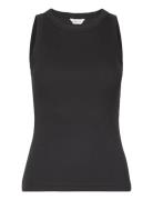 GANT High Neck Rib Tank Top Svart