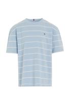 Stripe Tee S/S Tops T-shirts Short-sleeved Blue Tommy Hilfiger