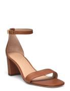 Burnished Calf-Logan-Sn-Hes Sandal Med Klack Brown Lauren Ralph Lauren