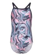 Swimsuit Sporty, Aop Baddräkt Badkläder Multi/patterned Color Kids