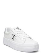 Vulc Flatform Laceup Lth Låga Sneakers White Calvin Klein
