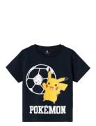 Nmmjillis Pokemon Ss Top Box Sky Tops T-shirts Short-sleeved Navy Name...