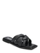 Bialillie Padded Cross Slide Smooth Leather Platta Sandaler Black Bian...