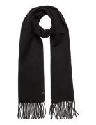 Classic Wool Woven Scarf Accessories Scarves Winter Scarves Black Calv...