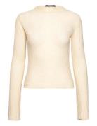 Plisse Flare Sleeve Top Tops Shirts Long-sleeved Beige Gina Tricot