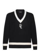 Cable-Knit Cotton Cricket Sweater Tops Knitwear Jumpers Black Lauren W...