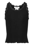 Rkbeatha Sl Top W/ Lace Tops T-shirts Sleeveless Black Rosemunde Kids