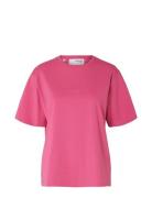 Slflisa Hankie Ss O-Neck Tee Tops T-shirts & Tops Short-sleeved Pink S...