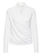 Alanoiw Wrap Blouse Tops Blouses Long-sleeved White InWear