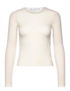 Mango Round-Neck Knitted T-Shirt Beige