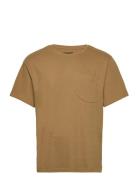 Calton Structured Tee Tops T-shirts Short-sleeved Khaki Green Clean Cu...