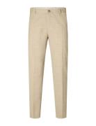 Slhslim-Oasis Linen Trs Noos Bottoms Trousers Formal Beige Selected Ho...