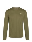 Mens Longsleeved Sports Tee Sport T-shirts Long-sleeved Khaki Green ZE...