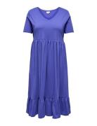 Carmay Life S/S Peplum Calf Dress Jrs Knälång Klänning Blue ONLY Carma...