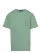 Cotton Jersey Pocket Tee Tops T-shirts Short-sleeved Green Ralph Laure...