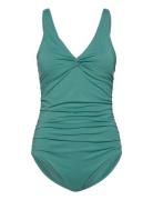 Simi Solid Swimsuit Recycled Baddräkt Badkläder Green Panos Emporio