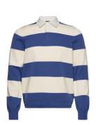 George Knitted Rugger Tops Polos Long-sleeved Blue Morris