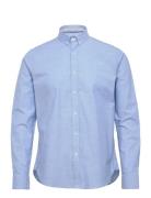 Oxford Stretch Plain L/S Tops Shirts Casual Blue Clean Cut Copenhagen
