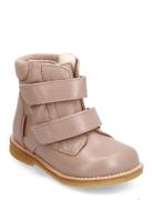 Boots - Flat - With Velcro Vinterkängor Med Kardborreband Beige ANGULU...