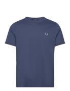 Ringer T-Shirt Tops T-shirts Short-sleeved Blue Fred Perry