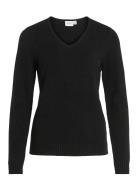 Vila Viril V-Neck L/S Knit Top - Noos Svart