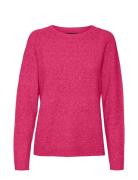 Vmdoffy Ls O-Neck Blouse Ga Noos Tops Knitwear Jumpers Pink Vero Moda