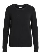 Vila Viril O-Neck L/S Knit Top - Noos Svart