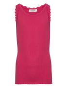 Beatha Silk Top W/ Lace Tops T-shirts Sleeveless Pink Rosemunde Kids