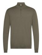 Slhberg Half Zip Cardigan Noos Tops Knitwear Half Zip Jumpers Green Se...