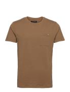 Kolding Organic Tee S/S Tops T-shirts Short-sleeved Brown Clean Cut Co...