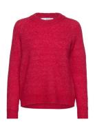Slflulu Ls Knit O-Neck B Noos Tops Knitwear Jumpers Red Selected Femme