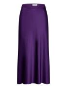Hana Satin Skirt Designers Knee-length & Midi Purple Ahlvar Gallery