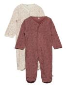 Pippi Nightsuit W/F -Buttons 2-Pack Rosa