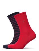 Th Women Sock 2P Small Stripe Lingerie Socks Regular Socks Red Tommy H...
