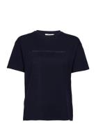 Liv Organic Logo Tee Tops T-shirts & Tops Short-sleeved Blue MSCH Cope...