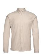 Yarn Dyed Oxford Superflex Shirt Tops Shirts Casual Beige Lindbergh