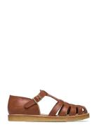 Sandals - Flat - Closed Toe - Op Platta Sandaler Brown ANGULUS