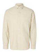 Slhslimnew-Linen Shirt Ls W Tops Shirts Casual Beige Selected Homme