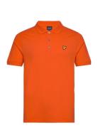 Plain Polo Shirt Tops Polos Short-sleeved Orange Lyle & Scott
