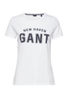 Logo Ss T-Shirt Tops T-shirts & Tops Short-sleeved White GANT