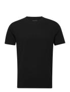 Panos Emporio Bamboo/Cotton Tee Crew Tops T-shirts Short-sleeved Black...