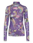 Kobycras Blouse Tops Blouses Long-sleeved Purple Cras