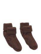 Baby Rib Sock W. Abs Strumpor Non-slip Brown Minymo