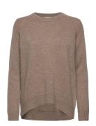 Straight O-Neck Sweater Tops Knitwear Jumpers Beige Davida Cashmere