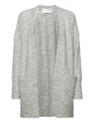 Selected Femme Slflulu New Ls Knit Long Cardigan B Noos Grå