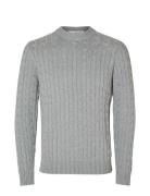 Slhryan Structure Crew Neck W Tops Knitwear Round Necks Grey Selected ...