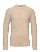 Pullover Tops Knitwear Round Necks Cream Blend