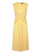Twist-Front Jersey Dress Knälång Klänning Yellow Lauren Ralph Lauren